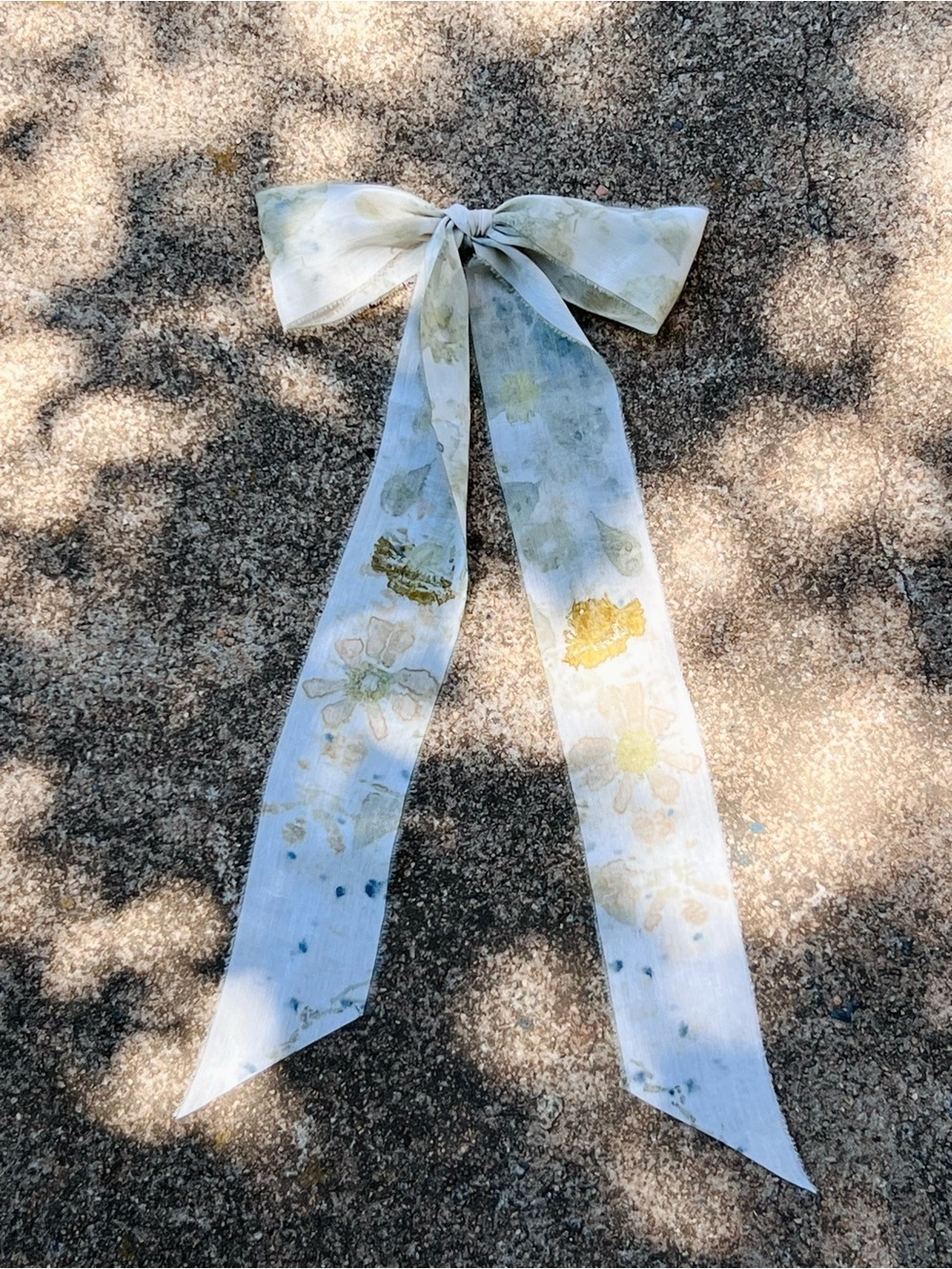Delicate Handmade Floral Ribbon Bow in Silk